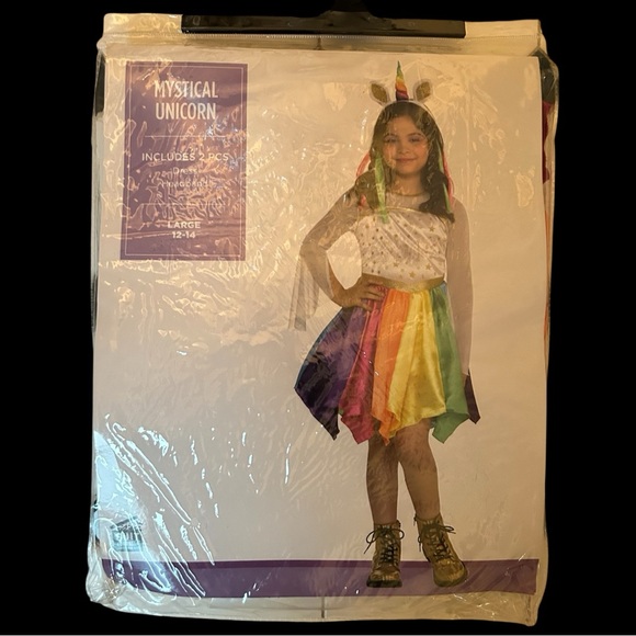Large (12-14) Mystical Unicorn Rainbow Costume - Picture 1 of 2